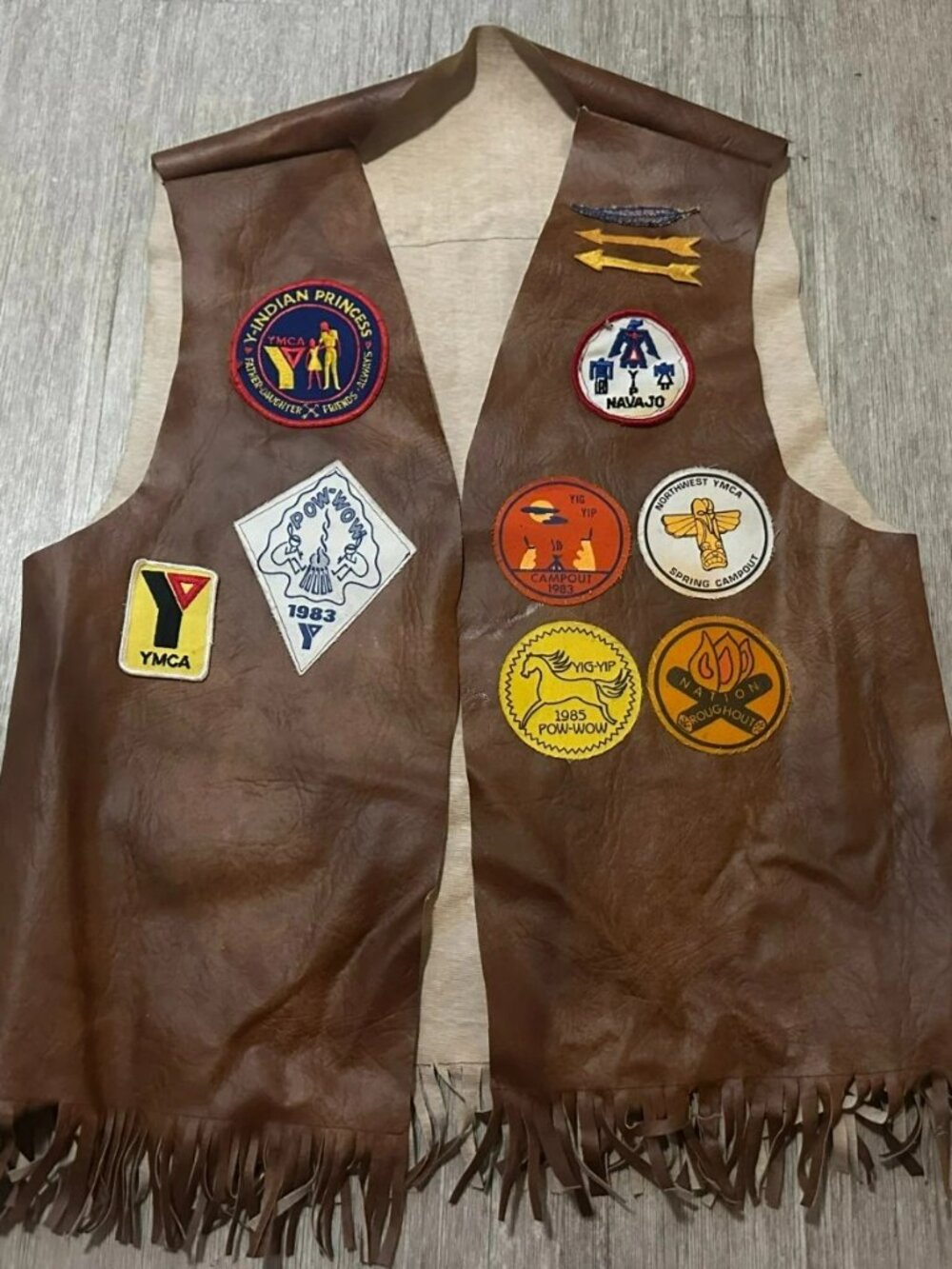 Vintage YMCA Indian Guides Princesses Vest w Patches